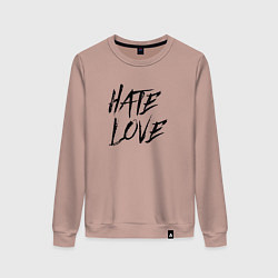 Женский свитшот Hate love Face