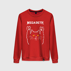 Свитшот хлопковый женский Megadeth rock cat, цвет: красный