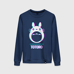 Женский свитшот Символ Totoro в стиле glitch