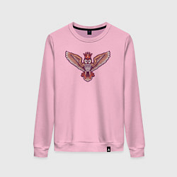 Свитшот хлопковый женский Owl queen, цвет: светло-розовый