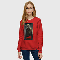 Свитшот хлопковый женский Зомби мертый остров, цвет: красный — фото 2