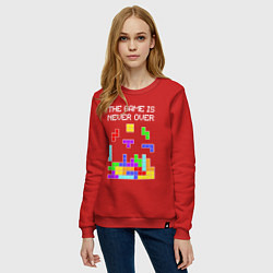 Свитшот хлопковый женский Tetris - the game is never over, цвет: красный — фото 2