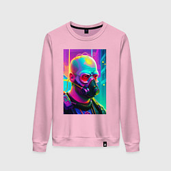 Свитшот хлопковый женский Homer Simpson - cyberpunk, цвет: светло-розовый