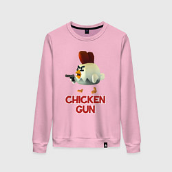 Свитшот хлопковый женский Chicken Gun chick, цвет: светло-розовый