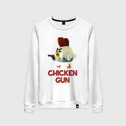 Свитшот хлопковый женский Chicken Gun chick, цвет: белый