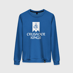 Свитшот хлопковый женский Crusader Kings логотип, цвет: синий