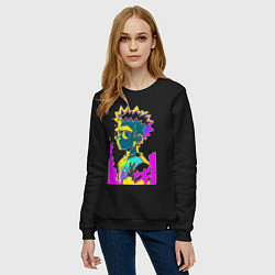 Свитшот хлопковый женский Bart Simpson - pop art, цвет: черный — фото 2