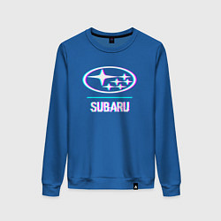 Женский свитшот Значок Subaru в стиле glitch
