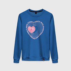 Свитшот хлопковый женский Everythings nice, цвет: синий