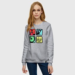 Свитшот хлопковый женский Кататься, цвет: меланж — фото 2