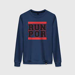 Свитшот хлопковый женский Run Portland Trail Blazers, цвет: тёмно-синий