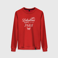 Свитшот хлопковый женский Fabulous since 1988, цвет: красный