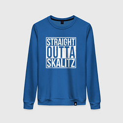 Свитшот хлопковый женский Straight outta Skalitz, цвет: синий