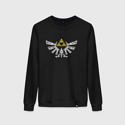 Свитшот хлопковый женский The Legend of Zelda - znak, цвет: черный
