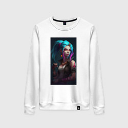 Свитшот хлопковый женский Jinx Arcane League of Legends, цвет: белый