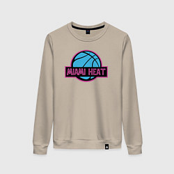 Свитшот хлопковый женский Miami Heat team, цвет: миндальный