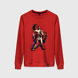 Свитшот хлопковый женский Street Fighter 6 Ryu, цвет: красный