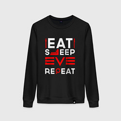 Женский свитшот Надпись eat sleep EVE repeat