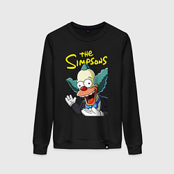 Свитшот хлопковый женский Krusty the clown, цвет: черный