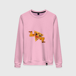 Свитшот хлопковый женский Пицца с куринными крылышками, цвет: светло-розовый