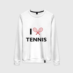 Свитшот хлопковый женский I Love Tennis, цвет: белый