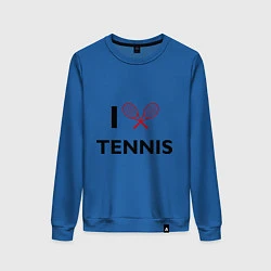 Свитшот хлопковый женский I Love Tennis, цвет: синий
