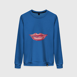 Свитшот хлопковый женский Lips, цвет: синий