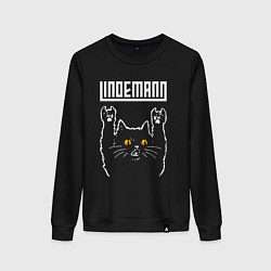 Свитшот хлопковый женский Lindemann rock cat, цвет: черный