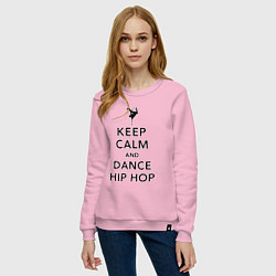 Свитшот хлопковый женский Keep calm and dance hip hop, цвет: светло-розовый — фото 2