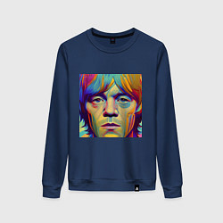 Свитшот хлопковый женский Brian Jones Digital Portret, цвет: тёмно-синий