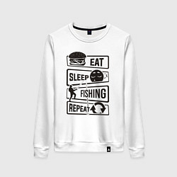 Женский свитшот Eat sleep fishing repeat