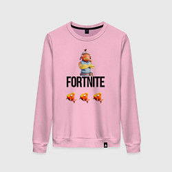 Свитшот хлопковый женский Карась Фортнайт, цвет: светло-розовый