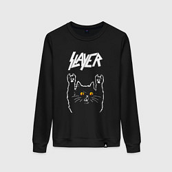 Женский свитшот Slayer rock cat