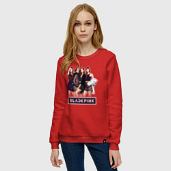 Свитшот хлопковый женский Rose Blackpink kpop, цвет: красный — фото 2