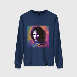 Свитшот хлопковый женский Jim Morrison few color digital Art, цвет: тёмно-синий