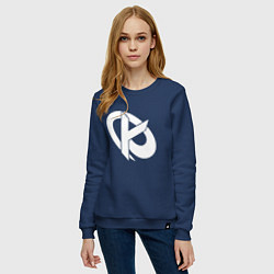 Свитшот хлопковый женский Karmine Corp, цвет: тёмно-синий — фото 2