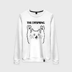 Свитшот хлопковый женский The Offspring - rock cat, цвет: белый