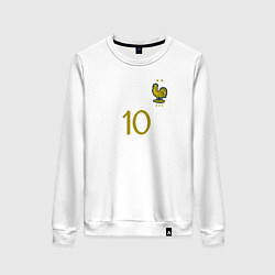 Свитшот хлопковый женский Килиан Мбаппе ЧМ 2022 сборная Франции, цвет: белый