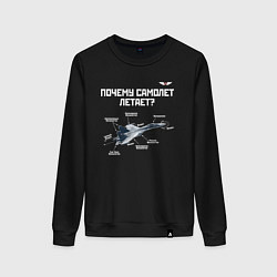 Женский свитшот Почему самолет летает?