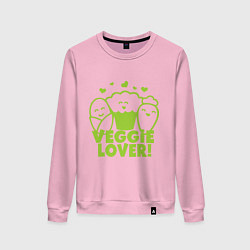 Свитшот хлопковый женский Veggie lover (овощелюб), цвет: светло-розовый