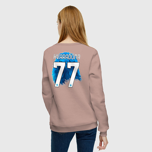 Женский свитшот Хвича Кварацхелия Наполи Кварадона / Пыльно-розовый – фото 4