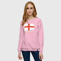 Свитшот хлопковый женский England trip, цвет: светло-розовый — фото 2