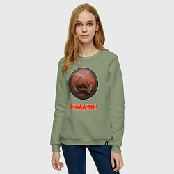 Свитшот хлопковый женский Жосткие Ребята Гримгора Warhammer: Total War, цвет: авокадо — фото 2