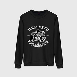 Свитшот хлопковый женский Photographer, цвет: черный