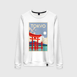 Свитшот хлопковый женский Tokyo - japan, цвет: белый