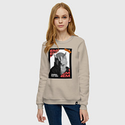 Свитшот хлопковый женский Rap god, цвет: миндальный — фото 2