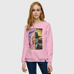 Свитшот хлопковый женский Barbie Oppenheimer, цвет: светло-розовый — фото 2