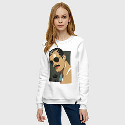 Свитшот хлопковый женский Freddie head, цвет: белый — фото 2