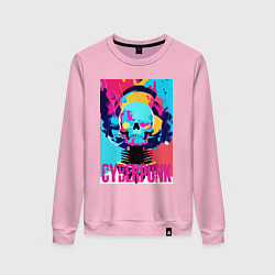 Женский свитшот Cool skull - cyberpunk - pop art