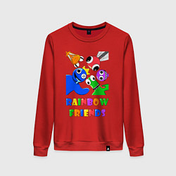 Свитшот хлопковый женский Rainbow Friends персонажи, цвет: красный